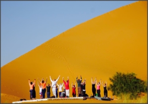 Morocco Yoga Tour,Merzouga Yoga session,adventure yoga in Marrakech